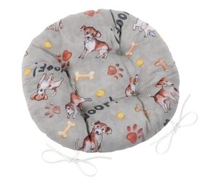 Sedák EMA kulatý prošívaný Šedá,Béžová 62/527 průměr 40 cm