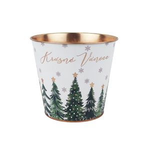 Vánoční plechový květináč K4987/2 - D15XH14 cm B:D10 cm