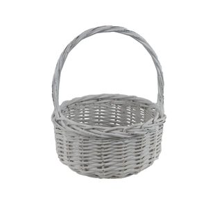 Proutěný košík bílý P2218/C - 28 cm