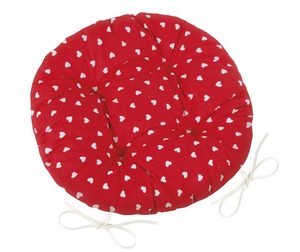 Sedák Adéla prošívaný kulatý Červená,Bílá 62/327 průměr 40 cm