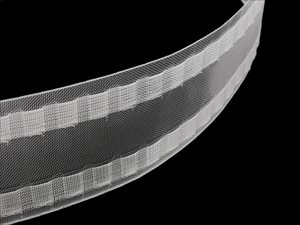 Záclonovka šíře 80 mm s poutky na kovové háčky METRÁŽ