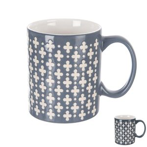 Hrnek keramický KŘÍŽE 0,35 l modrá mix sada 4 ks O0355-13 - dia 8 x 9,5 cm