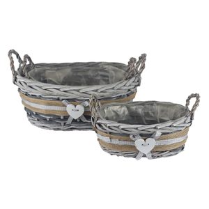 Obal s plastem šedý, S/3 P2041 - 22x15x9/13cm,25x17,5x10/14cm,30x23x12/17cm