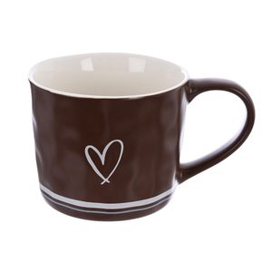 Hrnek porcelánový SRDCE 0,4 l hnědá O0644-18