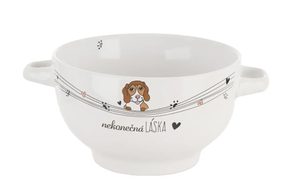 Miska keramická NEKONEČNÁ LÁSKA pes průměr 14 cm O0348 - dia 14 x 8 cm