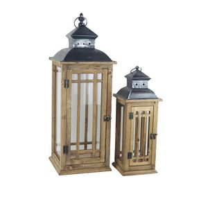 Sada 2 dřevěných luceren Morex D7214, 46,5 a 68 cm
