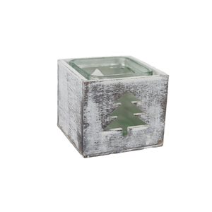 Dekorační svícen stromeček D7993 - 9.5x9.5x8cm