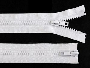 Zip kostěný No 5 dělitelný 2 jezdce / dvoucestný 85 cm bundový