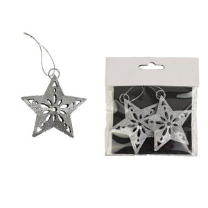 Ozdoba hvězda, 2ks K1095/ST - dia 7 x 1,5 cm