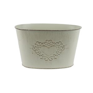 Květináč plechový ovál K3946/2 - 22,5 x 13,5 x 14 cm