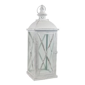 Bílá kovová lucerna K3958/B 50 cm