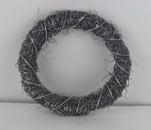 Proutěný šedý věnec P2436/4 - 30 cm