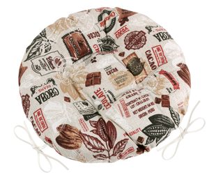 Sedák EMA kulatý prošívaný Béžová,Hnědá 62/563 průměr 40 cm