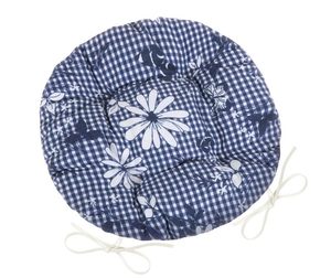 Sedák DITA kulatý prošívaný Modrá 62/410 průměr 40 cm