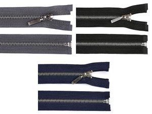 Kovový / mosazný zip šíře 6 mm délka 60 cm
