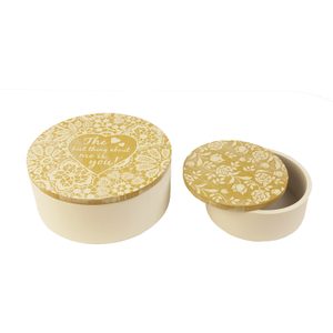 Dřevěný box, sada 2 ks D0276 - dia 14,5 x 6 cm