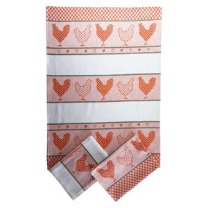 Utěrka Extra savá 50x70 Slepičky oranžové - 3 ks
