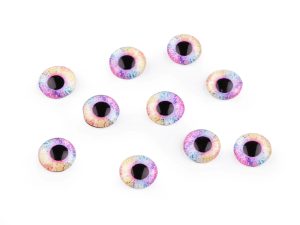 Skleněné oči k nalepení Ø10 a 12 mm 10 kusů