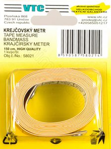 Krejčovský metr koženkový 150x2 cm blistr
