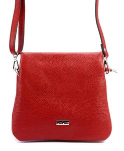 MiaMore Kožená crossbody dámská kabelka se třemi oddíly červená