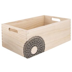 Dřevěná bedýnka MANDALA O0011 - 31 x 21 x 13 cm
