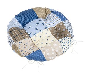 Sedák Adéla prošívaný kulatý Modrá 62/240 průměr 40 cm