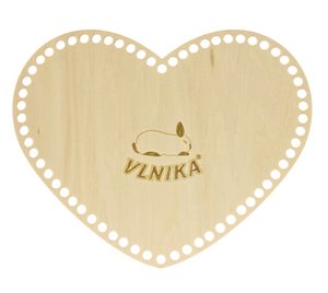 Dno - víko překližkové Natur srdce s králíčkem 20x18 cm / otvory 6 mm