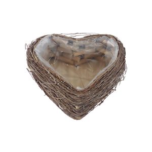 Proutěné srdce s plastem k osázení P2498/A - 45 x 45 x H.12cm