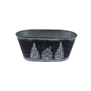 Květináč plechový ovál K3750/1 - 20 x12 x 10 cm