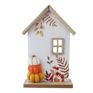 Dekorace podzimní domeček D7174 - 14×5×21 cm