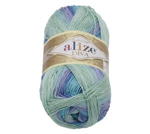 Příze DIVA BATIK Modrá,Tyrkysová 1767 100g / 350 m