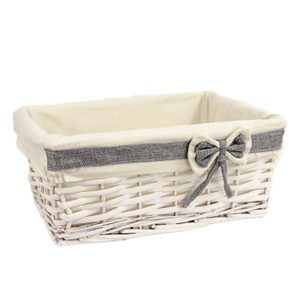 Zásuvka bílá s látkou střední P0802/S - 33 cm