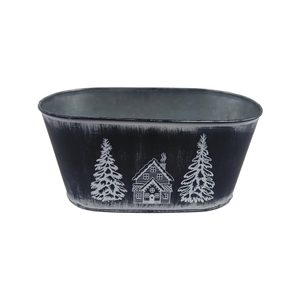 Květináč plechový ovál K3750/2 - 23,5 x 13 x 10,5 cm