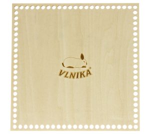 Dno - víko překližkové Natur čtverec s králíčkem 15x15 cm / otvory 6 mm