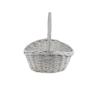 Proutěný košík bílý P2221/A - 26 cm