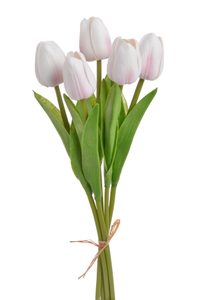 Tulipán pěnový (5 ks) - bílá/růžová 30 cm