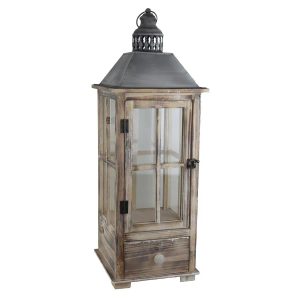 Dřevěná lucerna D6490/S výška 72.5 cm