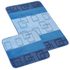 Koupelnové předložky SADA BANY 60x100 + 60x50 cm - bez výkroje - 60x100 + 60x50 cm kostky - modrá