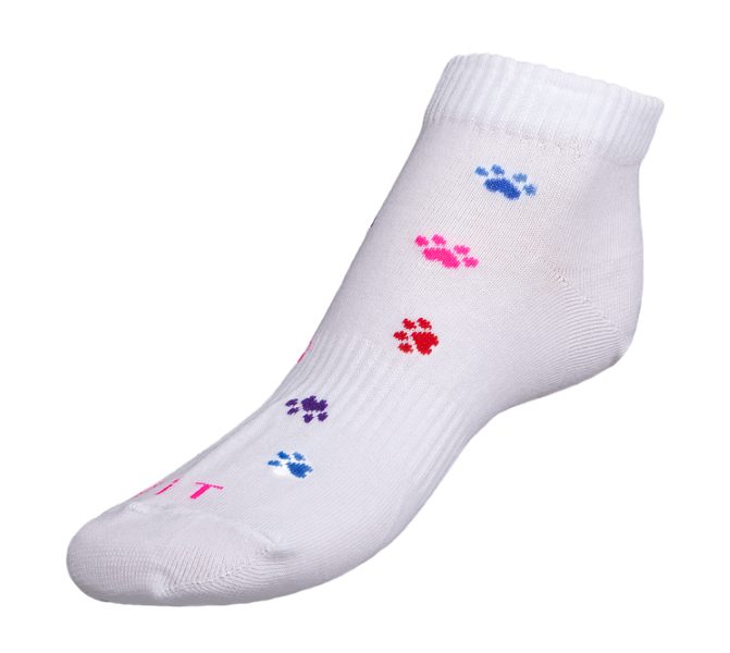 Ponožky nízké Tlapky barevné - 43-47 bílá