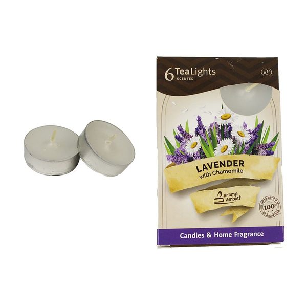 Svíčka čajová LAVENDER WITH CAMOMILE 6ks MSC-TL1034