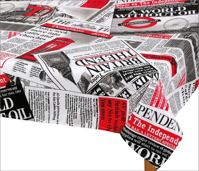 Ubrus EMA - 120x180 cm noviny červené