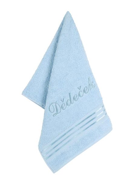 Froté ručník kolekce Linie s výšivkou Dědeček - 50x100 cm světle modrá