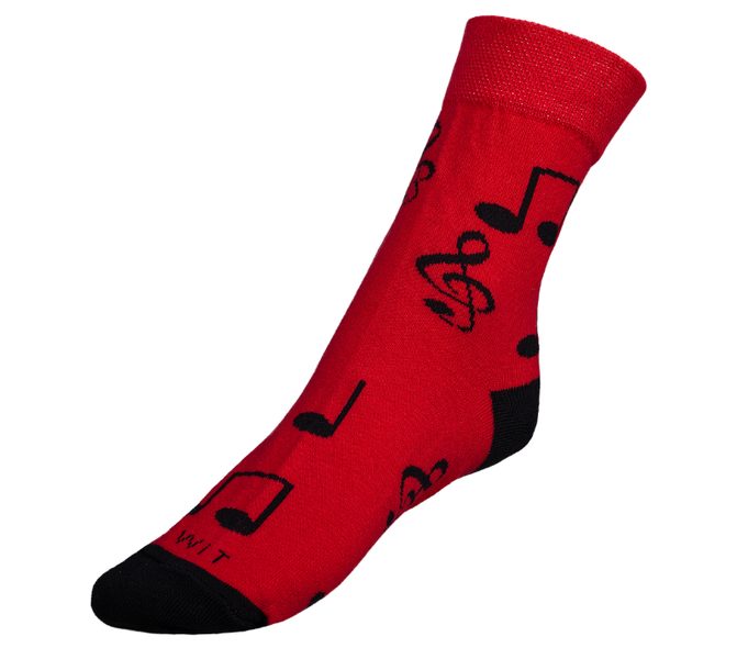 Ponožky Noty - 35-38 červená
