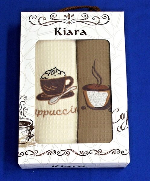 Dárková sada utěrek Kiara Cappuccino - 2 ks