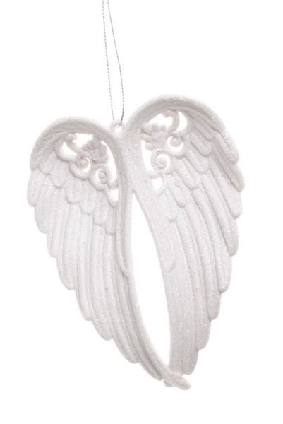 Dekorace k zavěšení křídla bílá glitter 15 cm