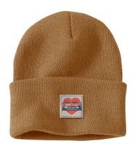 čelenka Carhartt - 107409 BRN Knit Heart Patch Beanie