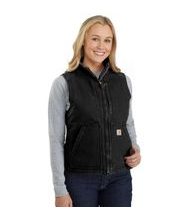 Dámská vesta Carhartt - 104224 BLK Washed Duck Sherpa Lined Mock Neck Vest