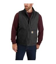 Vesta Carhartt -104277 BLK  Washed Duck Lined Mock Neck Vest