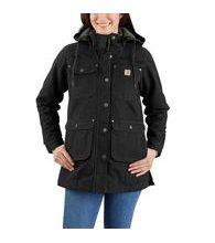 Dámská bunda Carhartt - 105512 BLK WEATHERED DUCK COAT