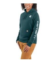 Carhartt mikina damská -102791 GM1 Clarksburg Sleeve Logo hooded Sweatshirt